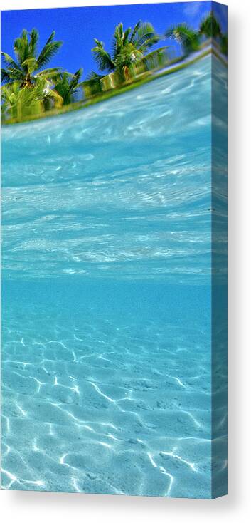 Ocean Canvas Print featuring the photograph Water and sky triptych - 3 of 3 by Artesub