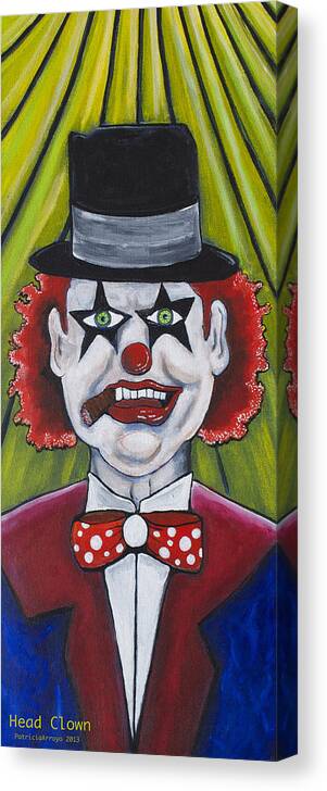 Clowns Canvas Print featuring the painting Head Clown by Patricia Arroyo