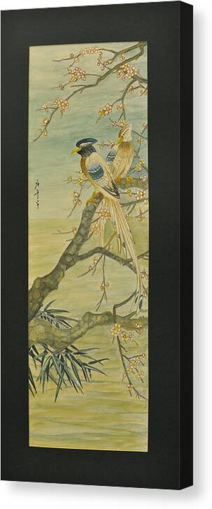 Nature Canvas Print featuring the painting In Love Together by Ousama Lazkani