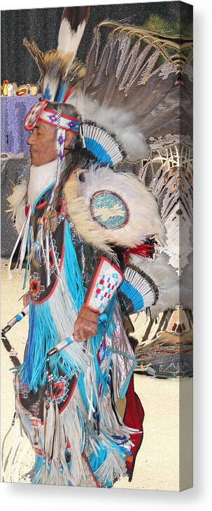 Native Americans Canvas Print featuring the photograph Pow Wow Dancer by Audrey Robillard