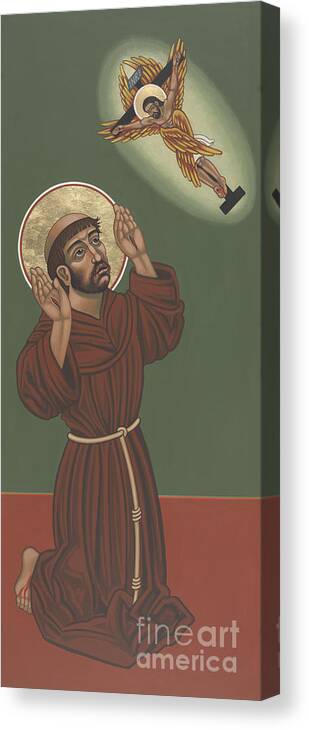 St Francis Canvas Print featuring the painting St Francis- Viriditas by William Hart McNichols