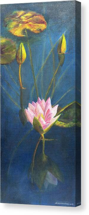Flower Canvas Print featuring the painting Water Lily by Nancy Strahinic