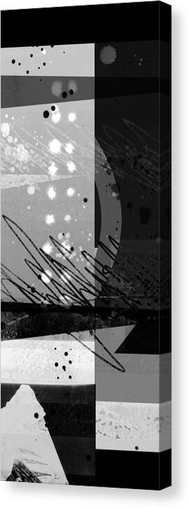 Abstracts Canvas Print featuring the digital art Midnight in the City 1 triptych by Ann Powell