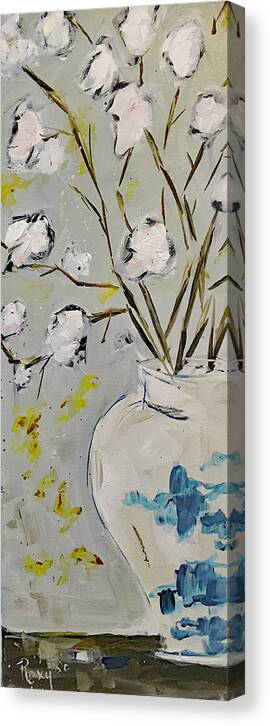 Blossoms Canvas Print featuring the painting Blossoms in a Ginger Jar by Roxy Rich