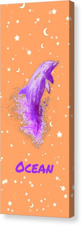 Sky Canvas Print featuring the digital art SkY Dolphin Sunset by Auranatura Art