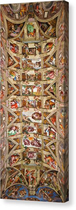 Michelangelo Buonarroti Canvas Print featuring the painting The Sistine Chapel Ceiling by Michelangelo Buonarroti