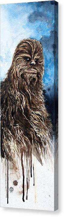 Star Wars Canvas Print featuring the painting Chewbacca by David Kraig