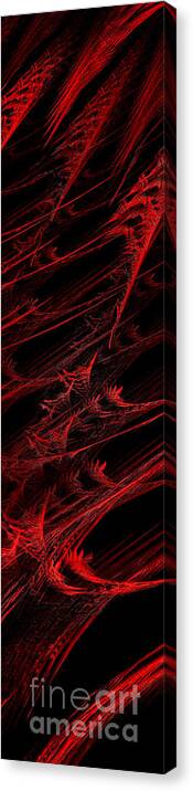 Abstract Canvas Print featuring the digital art Rhapsody In Red V - Panorama - Abstract - Fractal Art by Andee Design
