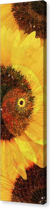 Sunflower Canvas Print featuring the digital art Girasole by Kenneth Armand Johnson