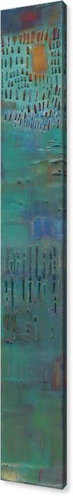 Abstract Canvas Print featuring the painting Reedy Blue II by Sue Jachimiec