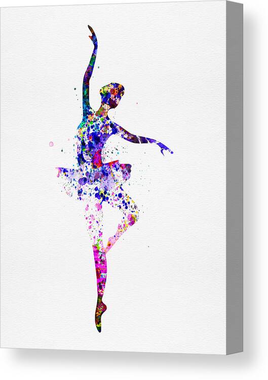 Ballet Canvas Print featuring the painting Ballerina Dancing Watercolor 2 by Naxart Studio