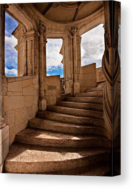 Staircase Canvas Print featuring the photograph Chateau de Blois Staircase / Loire Valley by Barry O Carroll