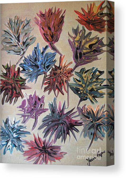 Paintings Canvas Print featuring the painting Colorful flowers #1 by Jasna Gopic