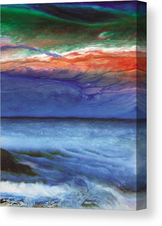 alien Landscape Canvas Print featuring the painting Frosty Wind #1 by The Art of Marsha Charlebois