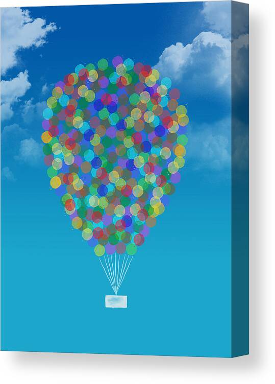 Hot Air Balloon Canvas Print featuring the digital art Hot air balloon #1 by Aged Pixel