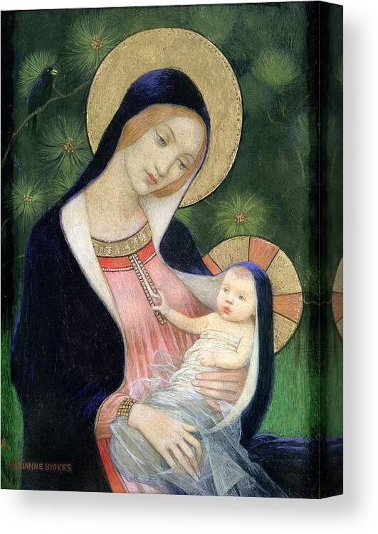 Marianne Stokes (austrian Canvas Print featuring the painting Madonna of the Fir Tree by MotionAge Designs