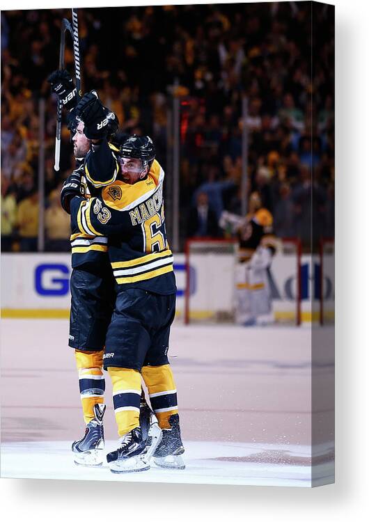 Playoffs Canvas Print featuring the photograph Montreal Canadiens V Boston Bruins - #1 by Jared Wickerham
