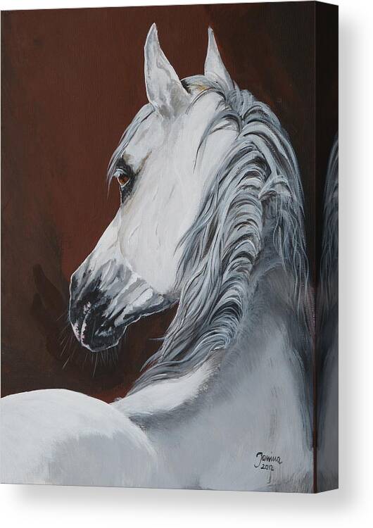 Horse Original Painting Canvas Print featuring the painting Norman #1 by Janina Suuronen