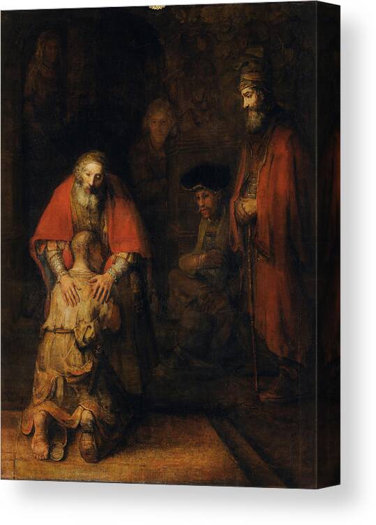 1665 Canvas Print featuring the painting Return of the Prodigal Son by Rembrandt van Rijn