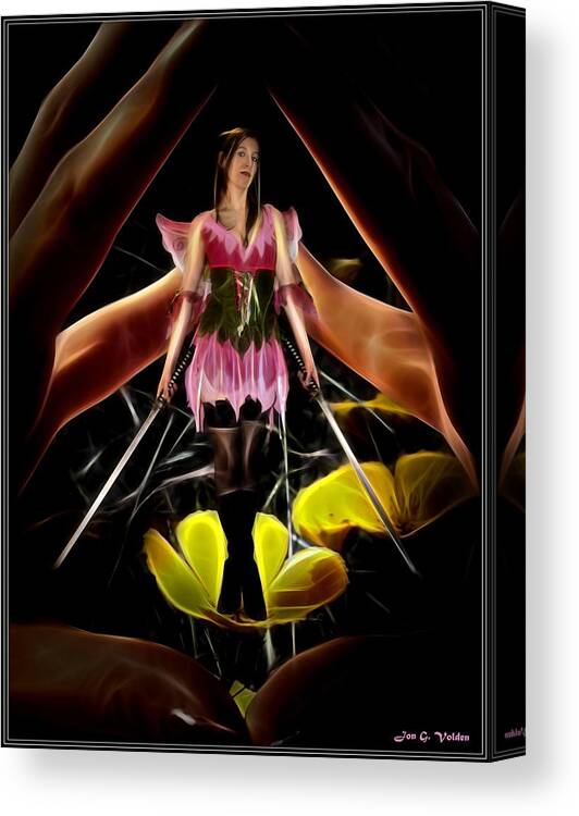 Fairy Canvas Print featuring the painting To Catch A Fairy by Jon Volden