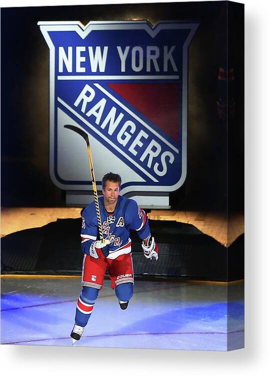 Martin St. Louis Canvas Print featuring the photograph Toronto Maple Leafs V New York Rangers #1 by Bruce Bennett