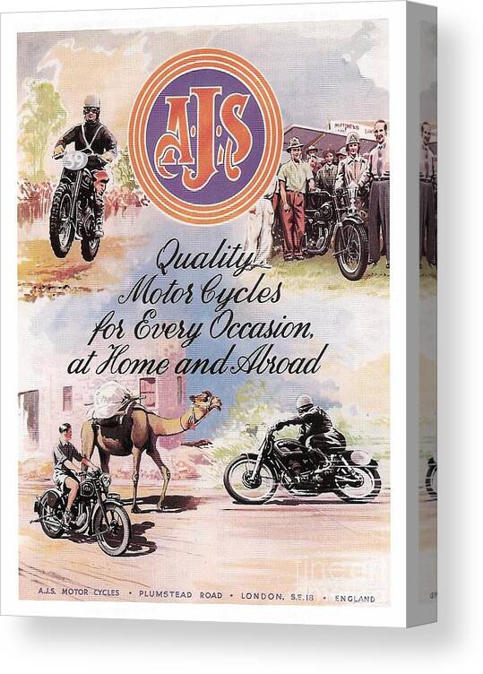 Vintage Canvas Print featuring the photograph Vintage Motorcycle by Action