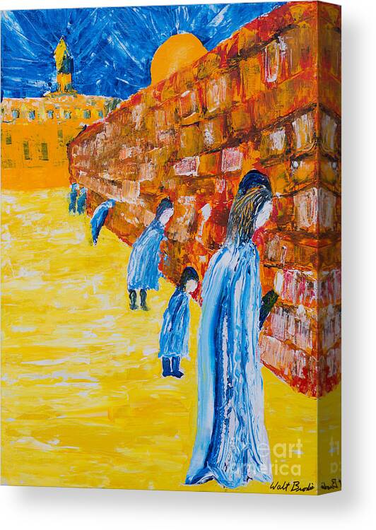 Western Wall Canvas Print featuring the painting Western Wall by Walt Brodis