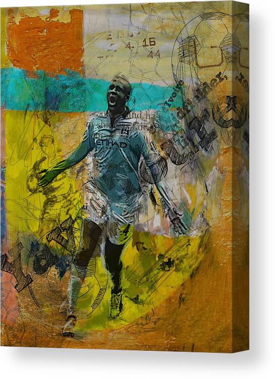 Yaya Toure Canvas Print featuring the painting Yaya Toure #1 by Corporate Art Task Force