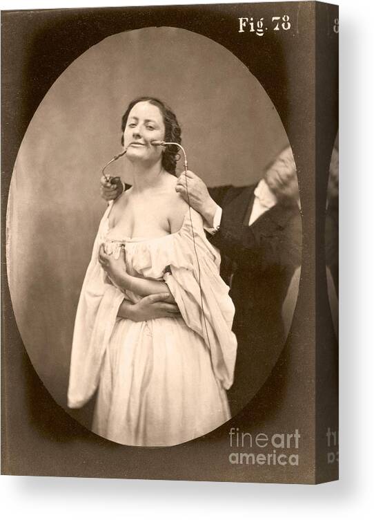 Guillaume Duchenne Canvas Print featuring the photograph Duchenne's Physiognomy Studies, 1860s #14 by Miriam And Ira D. Wallach Division Of Art, Prints And Photographs