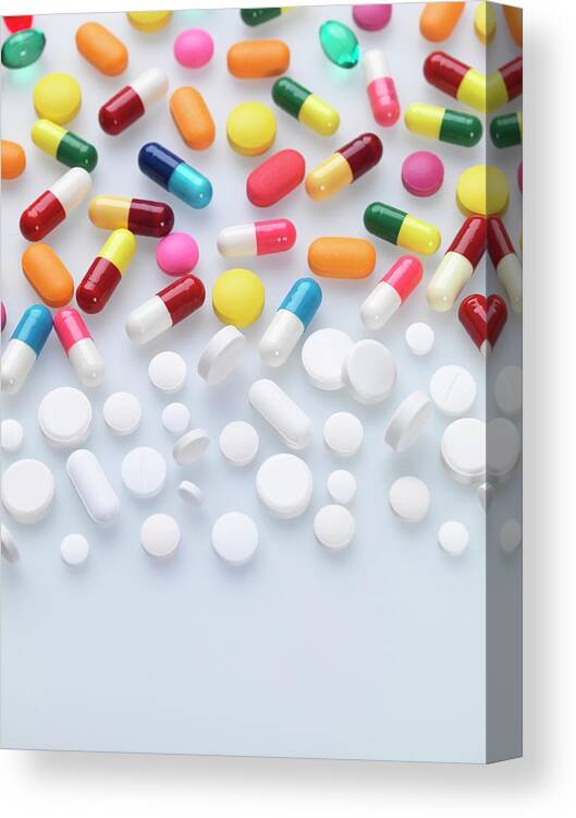Capsule Canvas Print featuring the photograph Pills #18 by Tek Image