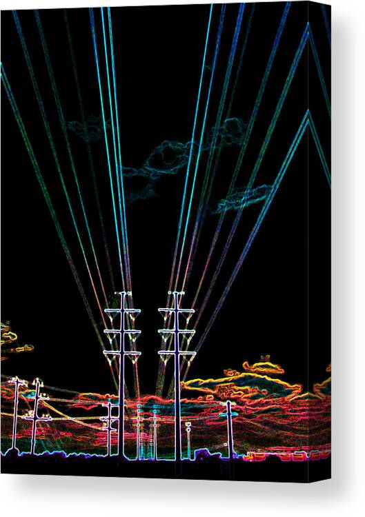 Electric Night 2 Canvas Print featuring the digital art Electric Night #2 by James Granberry