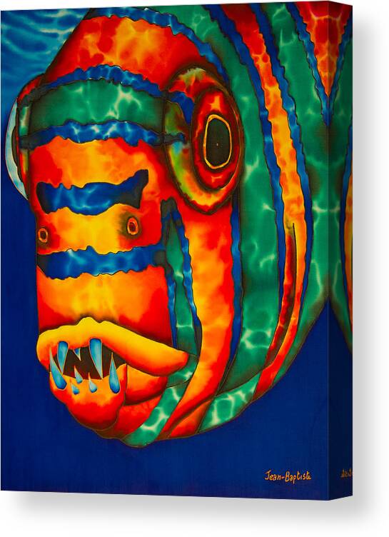 Fish Art Canvas Print featuring the painting Harlequin Tusk Fish #2 by Daniel Jean-Baptiste