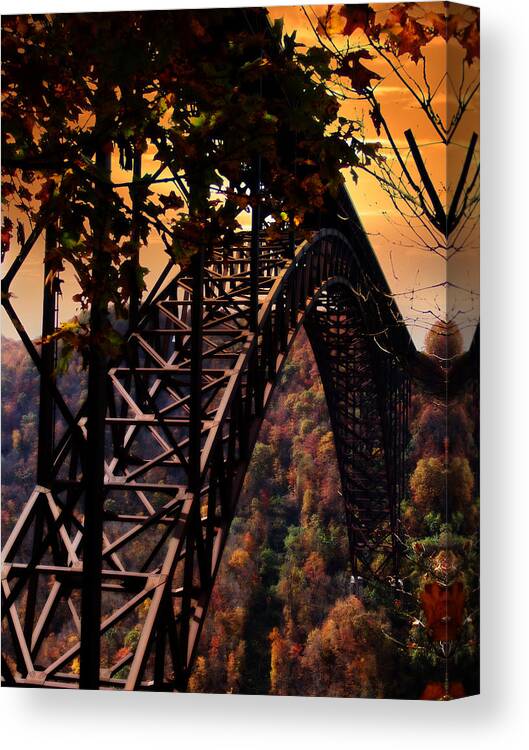 New River Gorge Canvas Print featuring the photograph New River Gorge Bridge #1 by Lisa Lambert-Shank