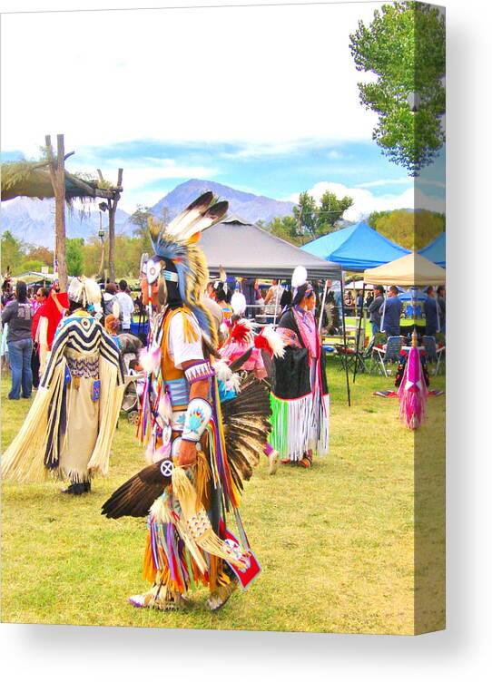 Paiute Canvas Print featuring the photograph Paiute Powwow #1 by Marilyn Diaz