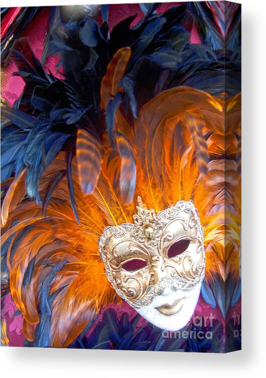 Mask Canvas Print featuring the photograph Venetian Face Mask by Heiko Koehrer-Wagner