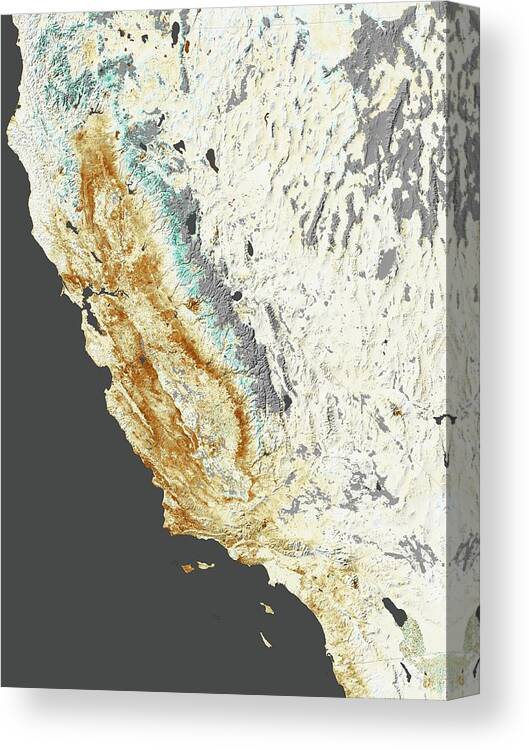 Drought Canvas Print featuring the photograph 2014 California Drought by Nasa Earth Observatory