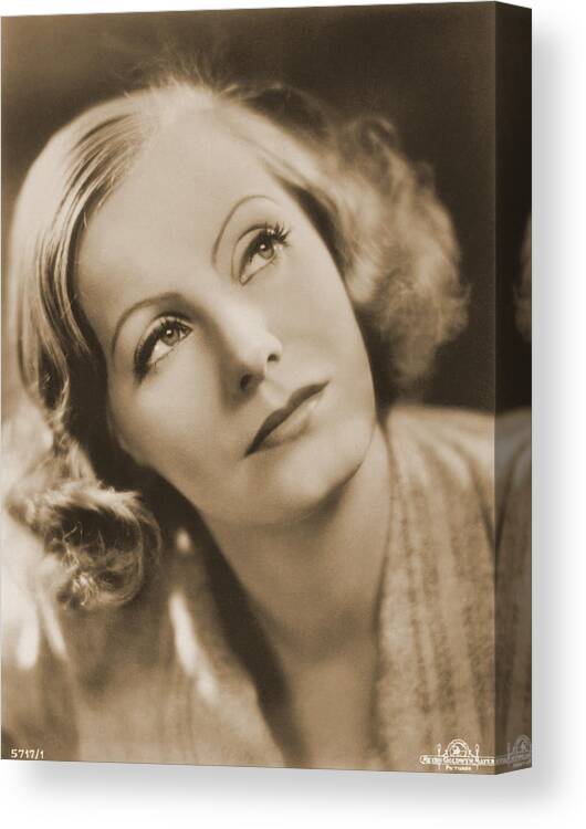 Entertainment Canvas Print featuring the photograph Greta Garbo, Hollywood Movie Star by Photo Researchers