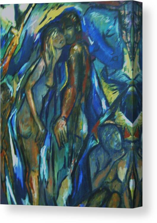 Figures Canvas Print featuring the painting Punchy by Dawn Fisher