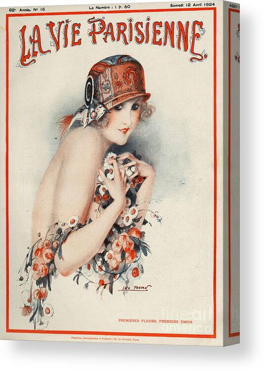 Covers Canvas Print featuring the drawing La Vie Parisienne 1924 1920s France #47 by The Advertising Archives