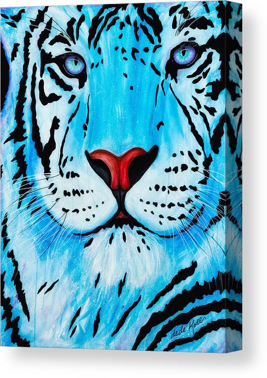 Acrylic Canvas Print featuring the painting Blue Bengal #2 by Dede Koll