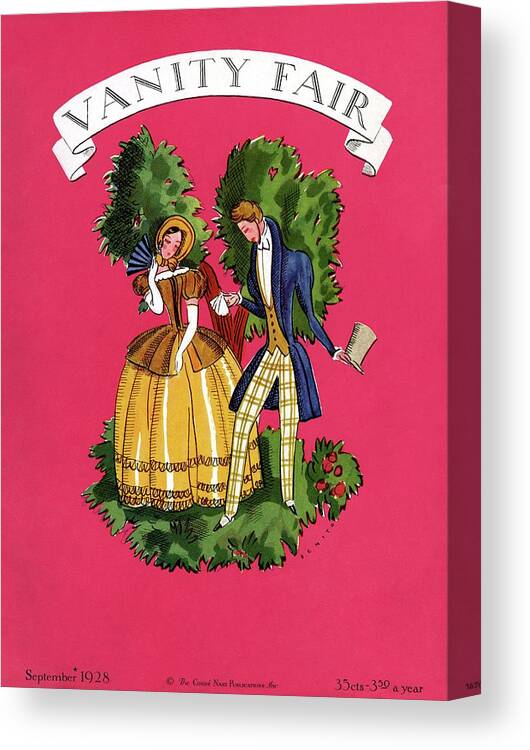 Illustration Canvas Print featuring the photograph A Couple In Period Costume by Eduardo Garcia Benito
