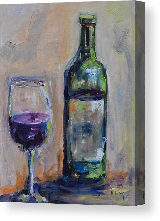 Wine Canvas Print featuring the painting A Good Pour by Donna Tuten