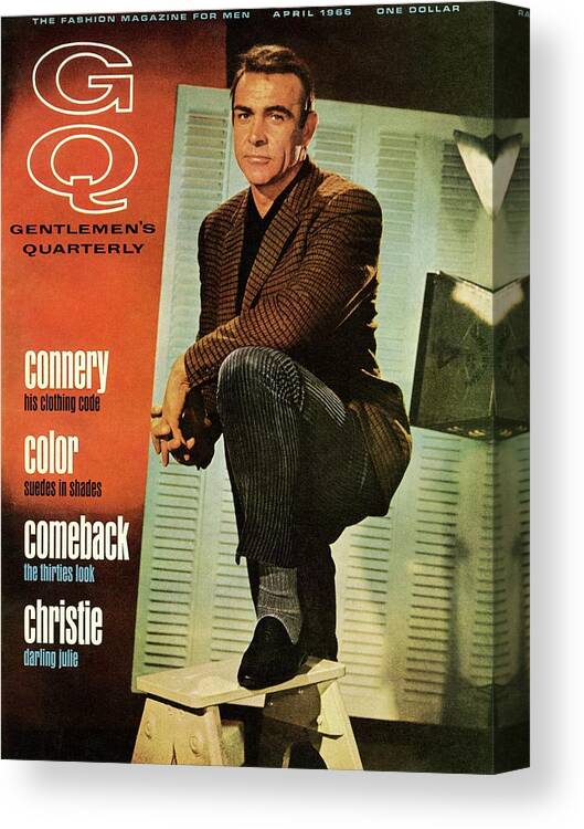 Fashion Canvas Print featuring the photograph A Gq Cover Of Sean Connery by David Sutton