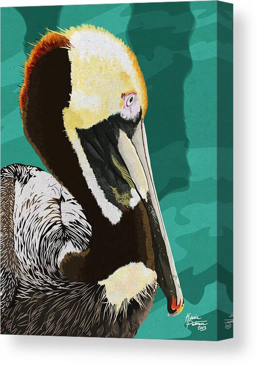 Brown Pelican Canvas Print featuring the digital art A Pelicans View by Kevin Putman