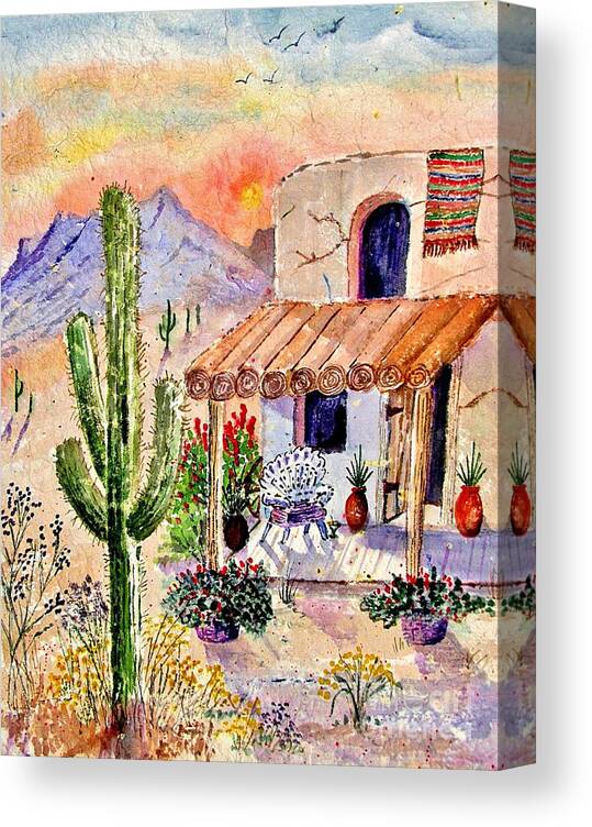 Desert Scene Canvas Print featuring the painting A Place Of My Own by Marilyn Smith