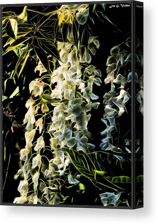 Flowers Canvas Print featuring the painting A String Of Mystical Flowers by Jon Volden