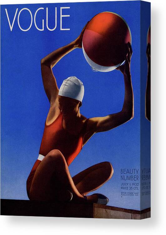 Sport Canvas Print featuring the photograph A Vintage Vogue Magazine Cover Of A Woman by Edward Steichen