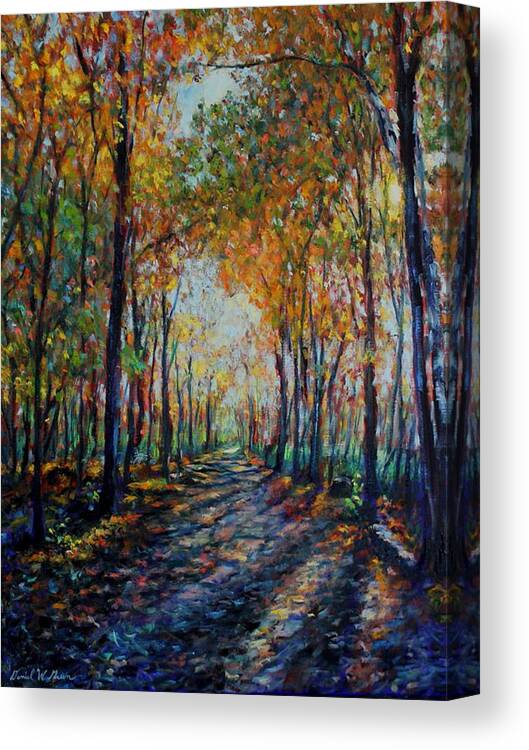 Autumn Canvas Print featuring the painting A walk in Autumn by Daniel W Green