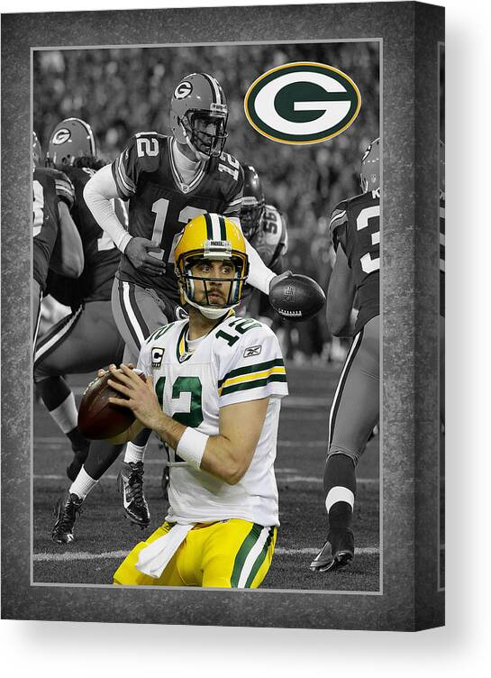 Aaron Rodgers Canvas Print featuring the photograph Aaron Rodgers Packers by Joe Hamilton