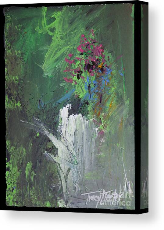 Abstract Canvas Print featuring the painting Abstract Nature by Tracy L Teeter 
